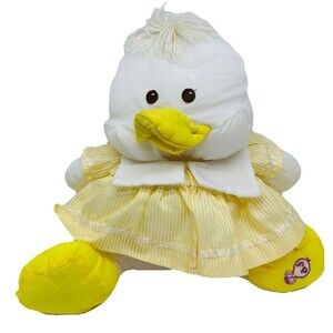 Vtg Fisher Price Puffalump Duck Soft Stuffed Easter Chick Sailor Dress 1987 Toy